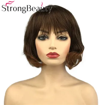 StrongBeauty Короткий вьющийся женский парик из синтетических волос, Термостойкие парики без цоколя - Изображение 1  