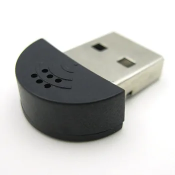 Микрофон USB Микрофон Студия звукозаписи Крошечный 10*8*0.5 см Аудио с защитой от шума Черный Компьютер для ноутбука Всенаправленный - Изображение 1  