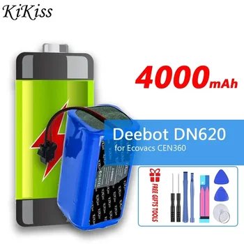 Батарея KiKiss 4000 мАч для Ecovacs CEN360 CEN361 DH35 DH43 DH45 DN620 DN621 N79S N79 600 601 605 710 715 Repalcement Bateria - Изображение 1  