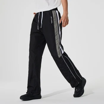 Спортивные тканые брюки для мужчин серого цвета, размер M-3XL, дышащий эластичный пояс, Тонкие повседневные брюки для ежедневного баскетбола - Изображение 1  