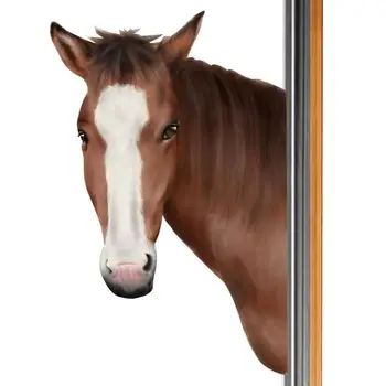 Лошадь Цепляется За Окно Лошадь Съемные Поддельные Наклейки На Стену Сцены Окна Реалистичные Наклейки На Стены Лошади Ферма Милые Животные Цепляются - Изображение 1  