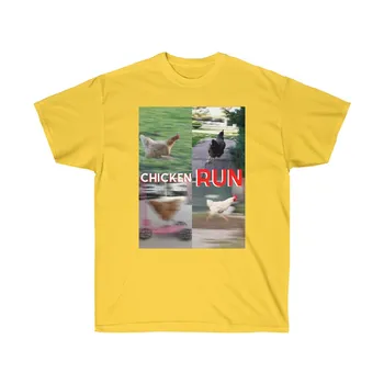 Фото бегущей курицы, мем, Забавная футболка с цитатами животных и графическим текстом - Изображение 1  