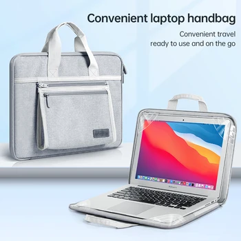 Сумка для Ноутбука Apple Macbook Lenovo HP Универсальный Портфель 13 14 15 Дюймов Бизнес-Противоударная Мягкая Компьютерная Сумка Для Ноутбука - Изображение 1  