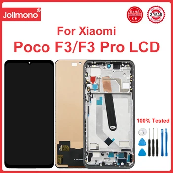Замена Экрана дисплея Poco F3, для Xiaomi Poco F3 M2012K11AG ЖК-дисплей Цифровой Сенсорный экран с рамкой для Poco F3 Pro - Изображение 1  