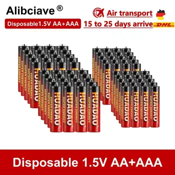 Alibciave 1.5V AAA + AA Одноразовый Щелочной Аккумулятор для Светодиодной Игрушки Mp3-Камеры Со Вспышкой RazorCD-Плеера Беспроводной Мыши Клавиатуры - Изображение 1  