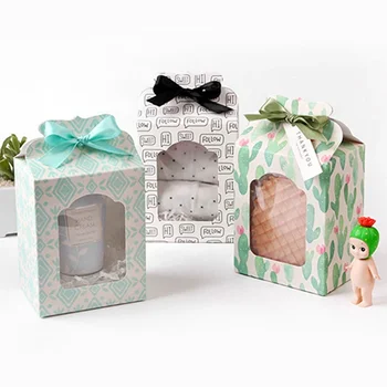 Упаковка для окон из ПВХ Подарочная бумажная коробка Для конфет, кексов, печенья Бумажная коробка для упаковки с пластиковым окном 10шт - Изображение 1  