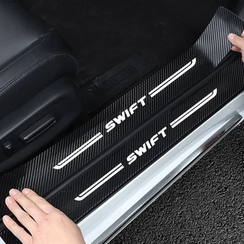 Наклейки на Порог передней задней двери автомобиля для логотипа Suzuki SWIFT 2023, Защитная пластина для бампера багажника, Аксессуары для отделки от царапин - Изображение 1  