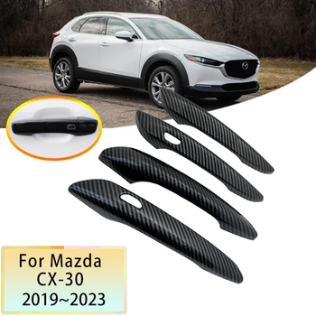 для Mazda CX-30 CX30 CX 30 2023 Аксессуары DM 2019 2020 2021 2022 Отделка Крышки Дверной Ручки Автомобиля из Углеродного Волокна Защитные 3D Наклейки - Изображение 1  
