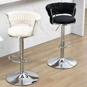 Круглые барные стулья для кафе, Табурет для современной гостиной, Удобные белые барные стулья Nordic Silla Alta Para Barra, Роскошная мебель - Изображение 1  