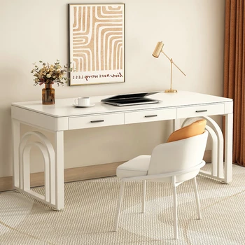 Стол в кремовом стиле rock board, легкий роскошный компьютерный стол, простой современный офис интернет-знаменитости, студент - Изображение 1  