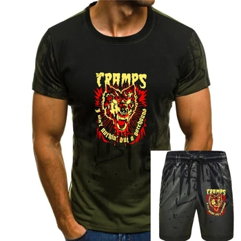 Мужская черная футболка The Cramps Gorehound Wolf Horror Garage Psychobilly, S 3Xl, новинка 2018, мужская футболка с коротким рукавом - Изображение 1  