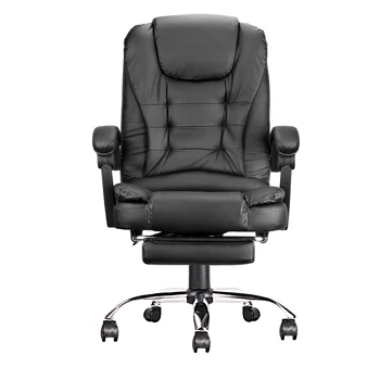 Офисное вращающееся кресло, Эргономичное Игровое кресло для руководителя, Компьютерное кресло с подставкой для ног, Высокая спинка, Регулируемая по высоте и углу наклона, Черный/ Кофейный /Янтарный - Изображение 1  
