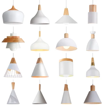 Подвесной светильник Nordic simplicity LED E27, современные подвесные светильники, подвесной светильник из железного дерева, декор для дома, гостиной, кухни - Изображение 1  