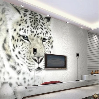beibehang Фото на заказ, 3D обои, Флизелиновая фреска, трехмерная модная леопардовая роспись, 3d настенные росписи для гостиной - Изображение 1  