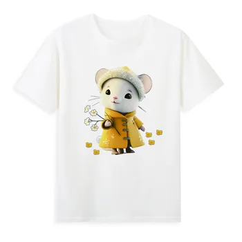 Футболка с изображением мультяшной 3D Мыши, Оригинальная Брендовая рубашка, Женская Летняя одежда с коротким рукавом, Лидер продаж, Футболки A045 - Изображение 1  