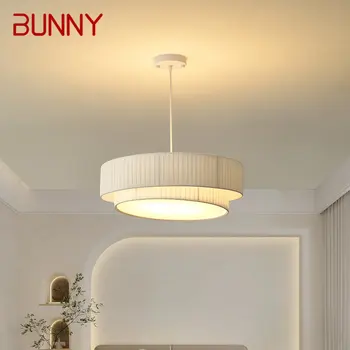 Современный подвесной светильник BUNNY LED Creativity Pleats Белый подвесной потолочный светильник для дома, гостиной, столовой, декора спальни - Изображение 1  
