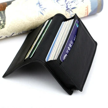 2023 Роскошный Мужской двойной бумажник с RFID-картой из натуральной кожи, тонкий Твердый кошелек для банковских карт, удостоверяющий личность, Мужские держатели кредитных карт - Изображение 1  