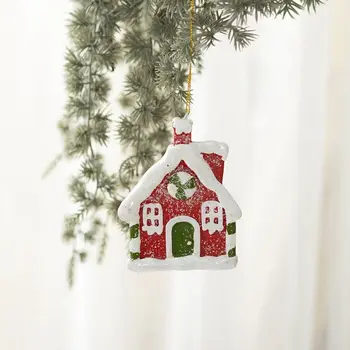 Снежинка, пончик, украшения для рождественской елки, декоративное маленькое рождественское украшение, подвесной домик из смолы, Рождественский коттедж для отдыха - Изображение 1  