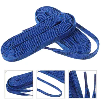 Хоккейные шнурки, кроссовки, принадлежности для спортивной обуви Puck Blue Skate Из износостойкого полиэстера - Изображение 1  