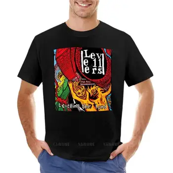 хлопковая мужская футболка levelling the land levellers 2021, футболка kokmeneh, футболка с аниме, обычная футболка, мужская новая черная футболка для мальчиков - Изображение 1  
