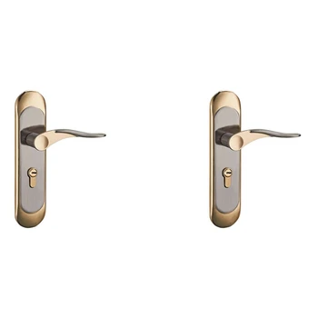 2 Дверные ручки для дома с замком безопасности, набор ключей из алюминиевого сплава - Изображение 1  
