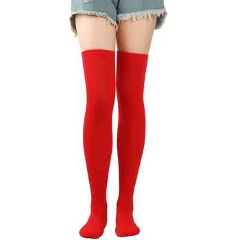 Женские чулки Розовые Фиолетовые Зеленые Красные Носки Sexy Cute Y2k Japanese Lolita Girl Длинные носки Рождественские чулки до бедра - Изображение 1  