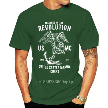 Мужская одежда New US Marines Revolution- Подарочный топ с мужской футболкой в стиле ретро для морской пехоты ВВС США - Изображение 1  