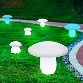 Уличные грибовидные газонные лампы с дистанционным управлением, белые солнечные, 16 цветов, водонепроницаемые IP65 для украшения сада - Изображение 1  