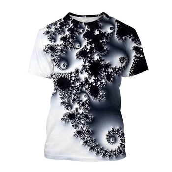 Модная 3D-футболка Spiral Vertigo с красочной визуализацией фрактального цветка, визуальное творчество унисекс, арт-принт с короткими рукавами - Изображение 1  