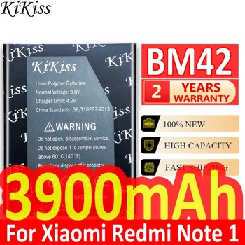 KiKiss Аккумулятор BM42 Для Xiaomi Redmi Note 1 Note1/BM 42 BM-42 Для Xiao mi Redmi Hongmi Note I 4G Prime Аккумуляторы 3900 мАч - Изображение 1  