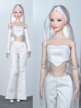 Белый комплект одежды/ топ в виде сердца + длинный рукав + брюки/ 30 см кукольная одежда модный костюм наряд для 1/6 Xinyi FR ST Куклы Барби - Изображение 1  