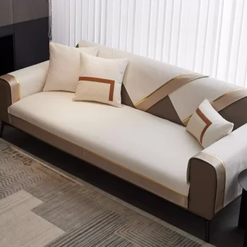 Множество кожаных диванных подушек в американском Итальянском стиле Универсальная диванная подушка Four Seasons Минималистичная Противоскользящая Подушка для сиденья - Изображение 1  