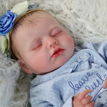 45 см Кукла-Реборн Bebe, уже раскрашенная, спящая кукла размером с новорожденного ребенка, реалистичные детские куклы ручной работы, 3D кожа с видимыми венами - Изображение 1  