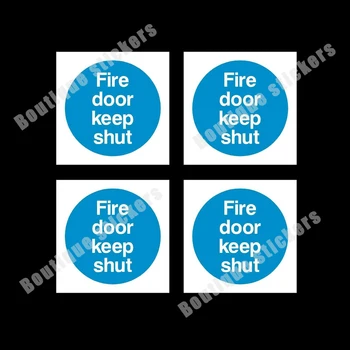 4x Противопожарные двери должны быть закрыты-пластиковые таблички или наклейки, подходящие для двигателя автомобиля, шлема для мотогонок, виниловых наклеек из ПВХ - Изображение 1  