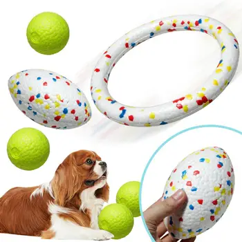 Жевательная игрушка для домашних животных, Тренировочный мяч для собак, Прочная, устойчивая к укусам Игрушка для Прорезывания зубов, Снимает Скуку, Способствует Здоровому жеванию Воды - Изображение 1  