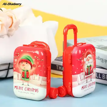 1 шт. разноцветный красный новый кукольный домик Миниатюрный металлический мини-рождественский чемодан, кукольная сумочка, модель декора - Изображение 1  