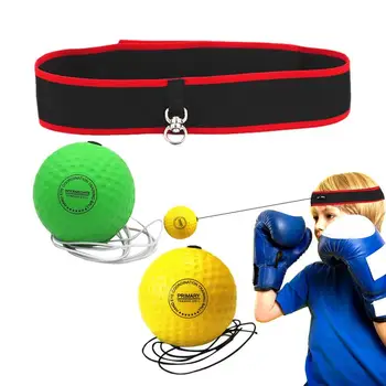 Боксерский рефлекторный мяч, Повязка на голову с рефлекторным мячом для начинающих, Регулируемые Упражнения Для координации рук и глаз, Боксерские мячи Для спальни, Гостиной - Изображение 1  