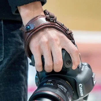 Для Камеры Canon Nikon Sony Leica Fujifilm Кожаный Ремешок На Запястье DSLR Портативный водонепроницаемый Держатель Для Ручного Ремня Противоударный Ремешок - Изображение 1  