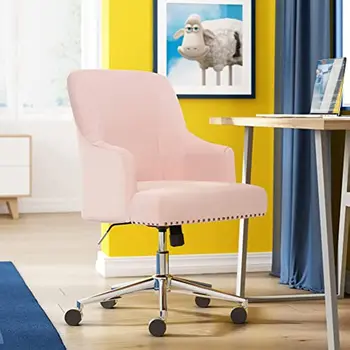 Кресло для домашнего офиса Serta Leighton с эффектом памяти, регулируемое по высоте Рабочее акцентное кресло с хромированным основанием из нержавеющей стали - Изображение 2  