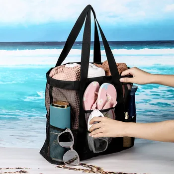 Негабаритная сетчатая сумка для мытья, портативный карман для душа, дорожные пляжные сумки для ванной, прочная обувь, органайзеры для мелочей, Тауэрлы - Изображение 2  