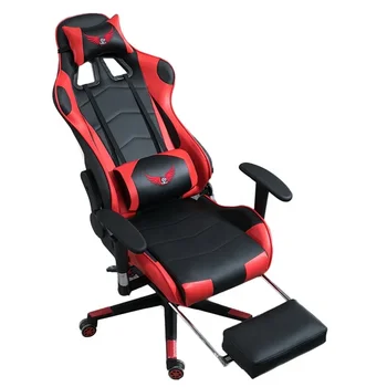 Удобное игровое кресло для домашнего офиса, игровое кресло для ПК со светодиодной подсветкой RGB, игровое кресло с подставкой для ног - Изображение 2  
