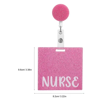 Карточка медсестры, значок медсестры, Приятель, Выдвижная Катушка для бейджа, Зажим для бейджа, Розовый Горизонтальный Держатель для бейджа, Аксессуары для бейджей, Медсестры - Изображение 2  