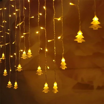 Светодиодная Рождественская гирлянда для свадьбы, домашнего декора для вечеринки в саду, 5 М, 100 светодиодных штор-сосулек, гирлянда-гирлянда, гирлянда переменного тока 220 В - Изображение 2  