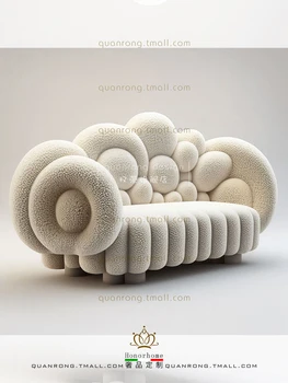 Диван в кремовом стиле, Индивидуальный диван из овечьей шерсти на 3 персоны, Креативный Новый стиль, Мебель в бесшумном стиле, диван из овечьей шерсти - Изображение 2  