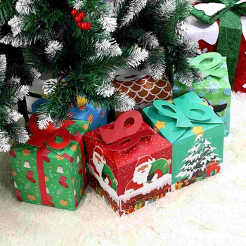 Рождественские коробки с крышками Коробка для рождественских подарков Коробки для печенья Коробки для рождественских угощений Рождественские украшения Коробки для рождественского печенья - Изображение 2  