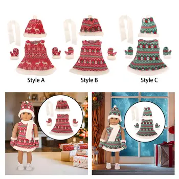 Комплект рождественской одежды для кукол, одежда для кукол, аксессуары для игр - Изображение 2  