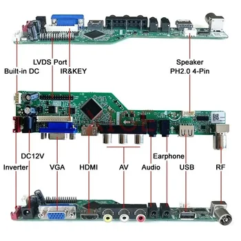 Плата драйвера контроллера Подходит для HSD150PK14 HSD150PK17 DIY Kit 1400*1050 1CCFL AV + HDMI + VGA + IR + USB ЖК-монитор ТВ Аналоговый 30-Контактный LVDS - Изображение 2  