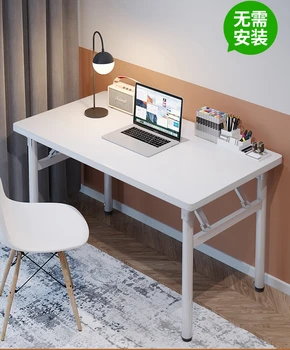 Компьютерный стол, домашний стол в спальне, студенческое общежитие, маленький стол, простой складной стол, письменный стол, офисная мебель - Изображение 2  