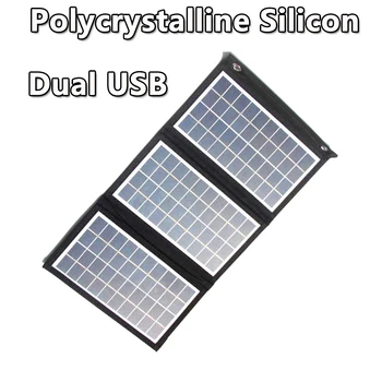 Складная солнечная панель 5 В 15 Вт, Комплект зарядного устройства с двумя USB, Полный блок питания, смартфон, Портативный складной перезаряжаемый кемпинг - Изображение 2  