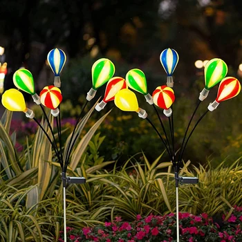 Солнечные фонари на воздушном шаре, 2 шт., водонепроницаемые, раскачивающиеся на ветру Декоративные наружные фонари для газона на заднем дворе - Изображение 2  
